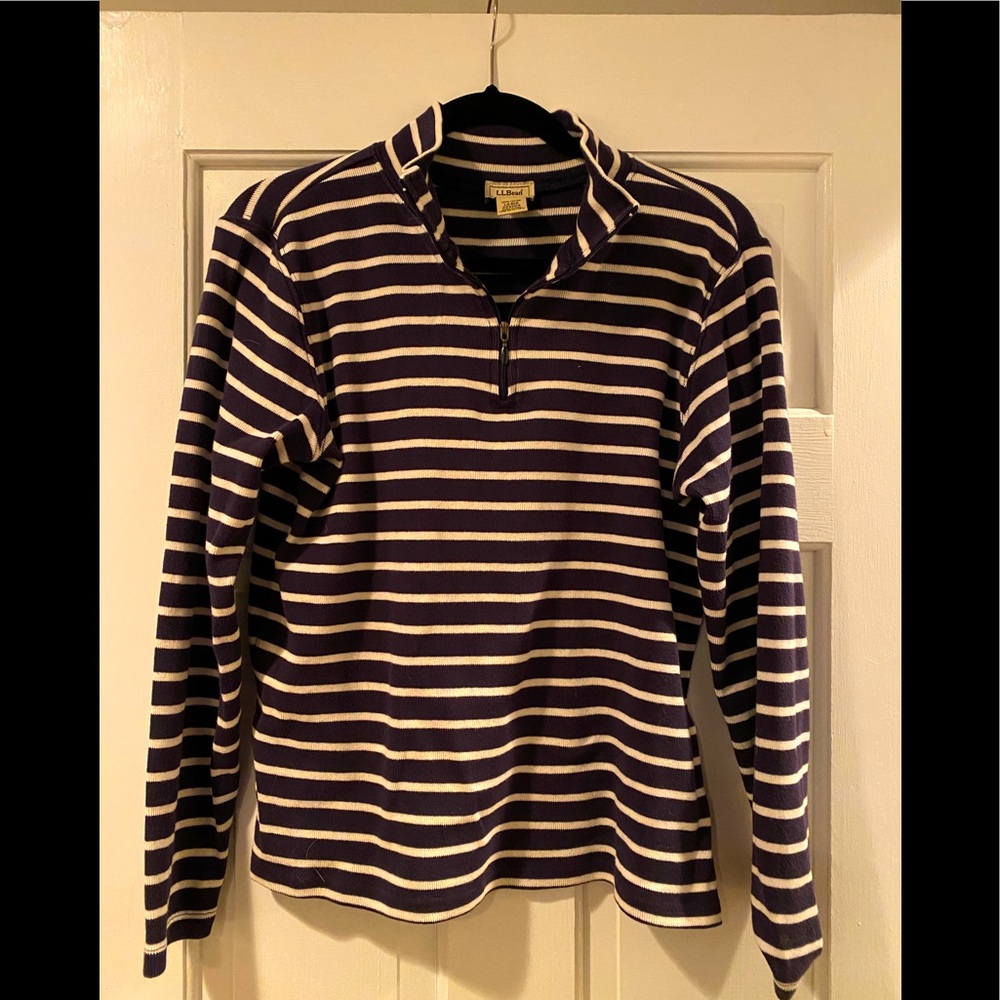 LLBean Ladies 1/4 zip Pullover Size L
